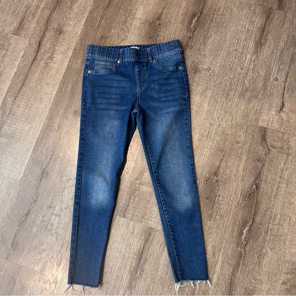 Just Be Cropped Flare Blue Frayed Stretch Jeans with Elastic Waist (Size… - Picture 1 of 8